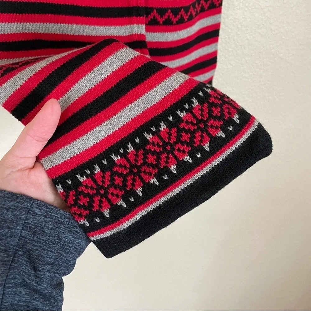 Fair Isle Knit Scarf 70’s Ski Lodge Vintage Preppy Winter Cozycore Cabin Outdoor